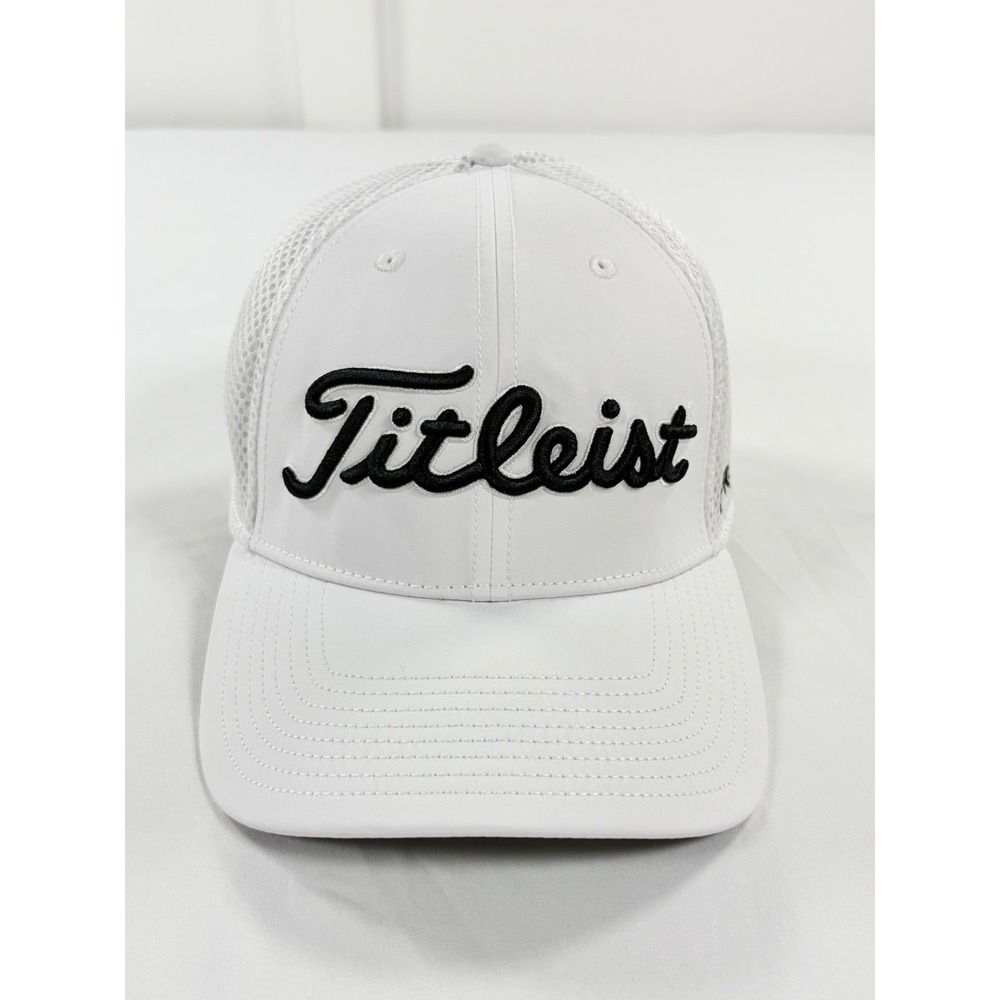Titleist Tour Performance Mesh Fitted Golf Hat UPF‎ 50+ FootJoy Pro V1 White S/M